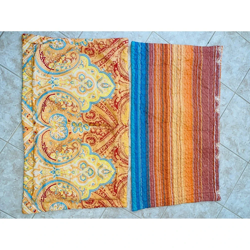 Two (2) LL BEAN Southwestern Reversible Front/Back Pillow Sham Standard